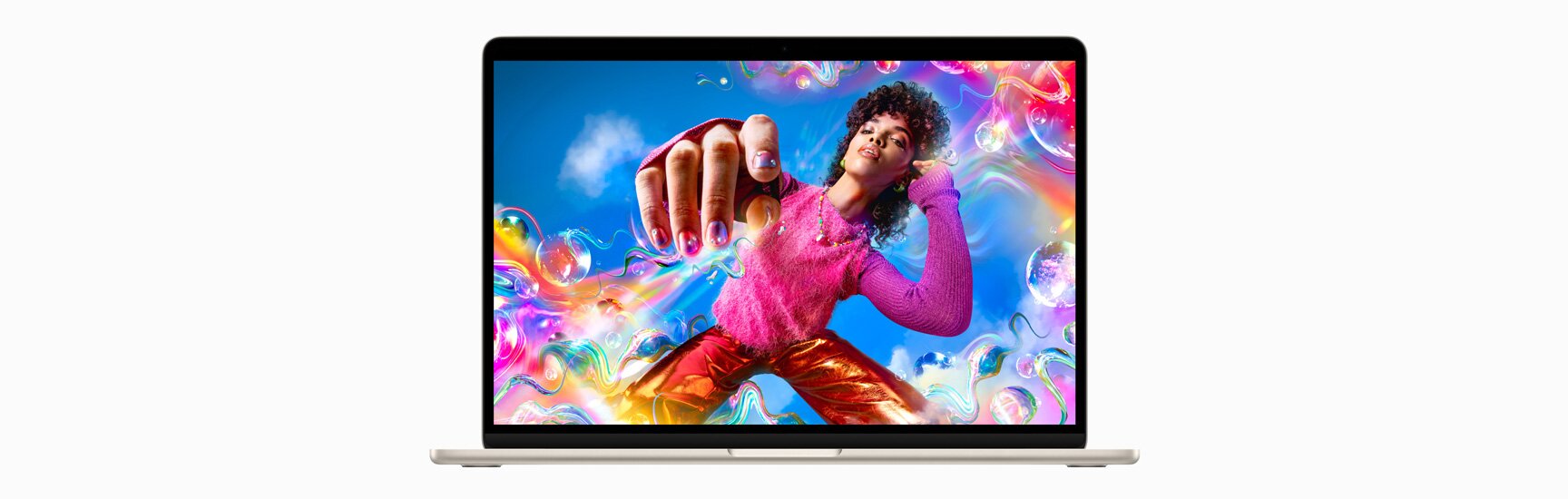 Front view of MacBook Air showcasing Liquid Retina display.